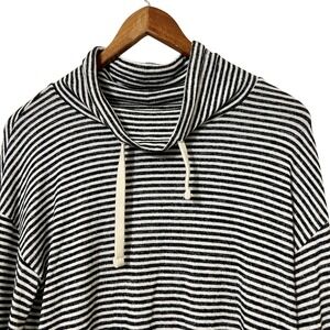 Lucky Brand Striped Cowl Neck Pullover Top‎ Long Sleeve Relaxed Casual